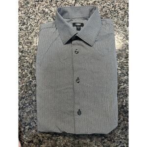 Express Shirt Mens Small 14 14 1/2 Blue Floral Long Sleeve Slim Fit Button‎ Up